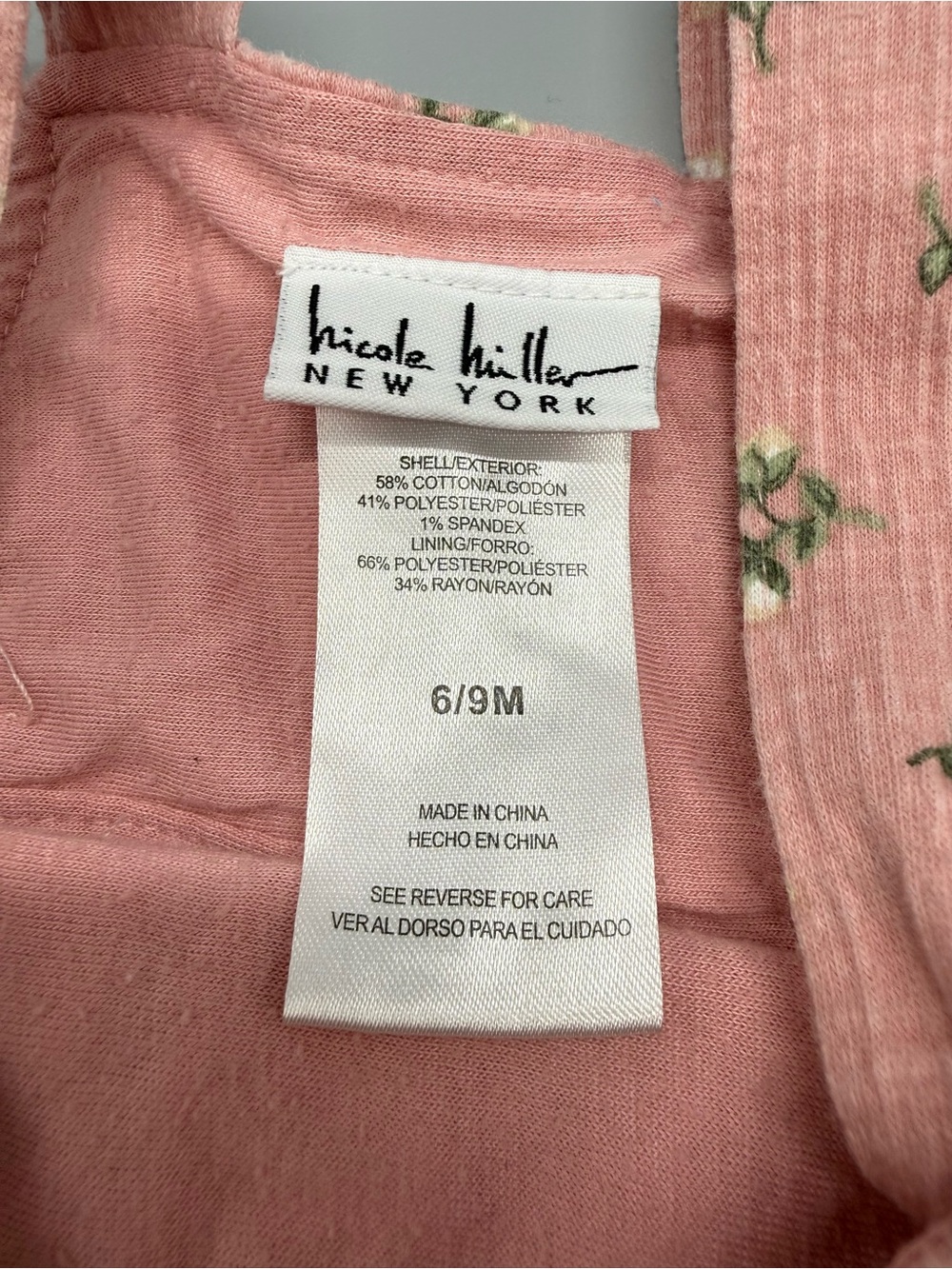 Nicole Miller Pink Floral Pinafore with Pocket Detail - Picture 2 of 4